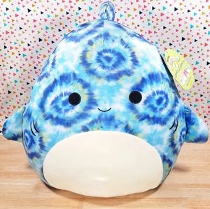 Squishmallow Luther the Blue Tie-Dye Shark 16" UltraSoft Stuffed Sealife Plush